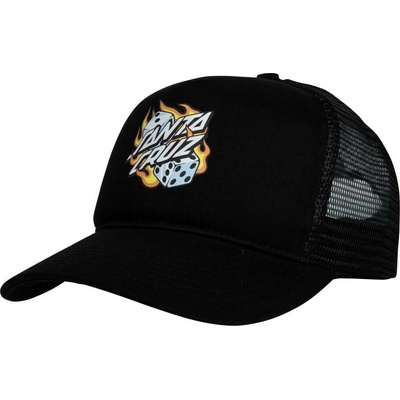 SANTA CRUZ Flaming Dice Dot Meshback Black BLACK
