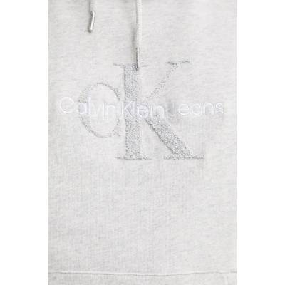 Calvin Klein Памучен суичър Calvin Klein Jeans в сиво с качулка с апликация J30J326637 (J30J326637)