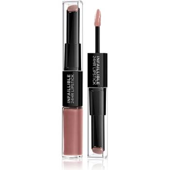 L'Oréal Infallible 24H дълготрайно червило и гланц за устни 2 в 1 цвят 101 Everlasting Parisian 5, 7 гр