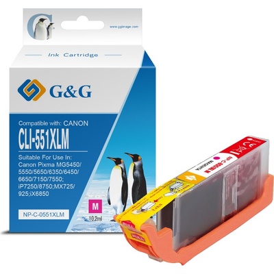 Compatible Глава за CANON PIXMA IP 7250/PIXMA MG 5450/6350 - Magenta - ink tank - WITH CHIP / С ЧИП - /551/ - CLI-551XLM (CLI551XLM) - BS6 (Compatible-NP-C-0551XLM)