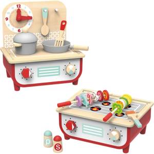 Tooky Toy Детска дървена кухня с барбекю Moni - Tooky Toy (108761)