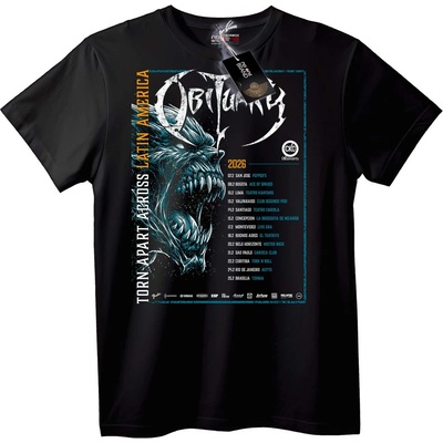 NOONEBRAND Тениска Obituary Турне Латинска Америка 2026 - S, Black