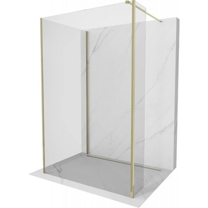 Mexen Kioto душ стена Walk-in 140 x 95 x 30 cm, прозрачна, златиста - 800-140-095-221-50-00-030 (800-140-095-221-50-00-030)
