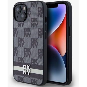 DKNY Заден капак от PU кожа с кариран десен и райе за iPhone 14 черен DKNY DKNY | Cheren | ЖЕНИ | UNI