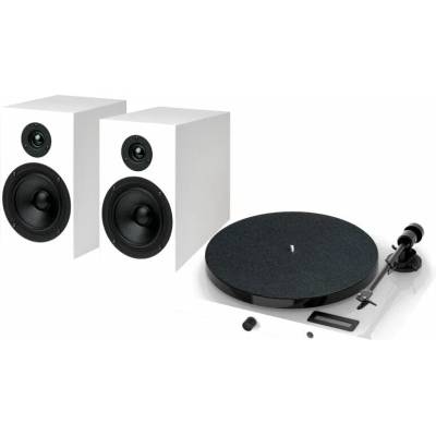 Pro-Ject Juke Box E1 + Speaker Box 5E OM5e High Gloss White въртящата комплект (SET JB E1 SPKR BOX 5E HGW)