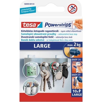 tesa 58000 Powerstrips 50x20 mm 10 двустранни самозалепващи се ленти 58000-00132-20 (58000-00132-20)