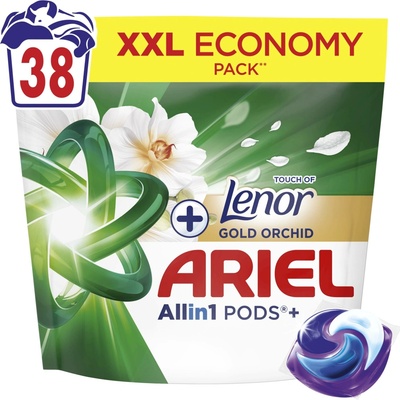 Ariel All in1 Pods +Lenor prací kapsle Gold Orchid Clean 38 PD