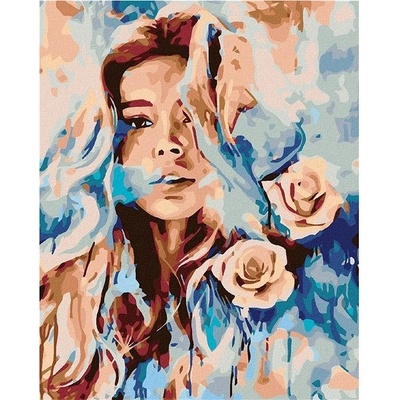 zuty Malování podle čísel Růžová žena 80 x 100 cm vypnuté plátno na rám