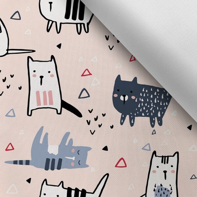 Takoy Látka s potiskem kočárkovina TD/NS Pets kočky dětská kresba