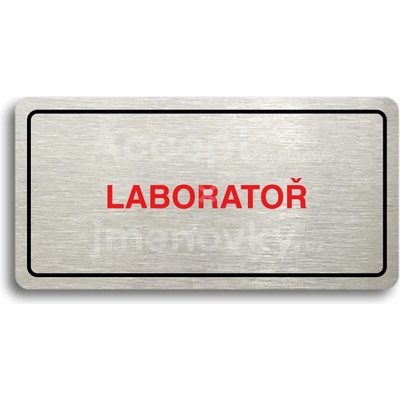 ACCEPT Piktogram LABORATOŘ - stříbrná tabulka - barevný tisk