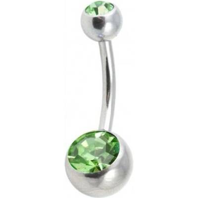 Prosperk piercing do pupíku zelený S0768