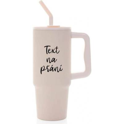 Giftie TEXT NA PŘÁNÍ růžový cestovní termohrnek 900 ml