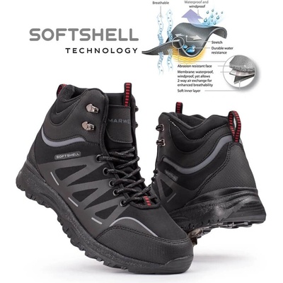 Marwells Softshell Мъжки туристически боти - Черни със Сив 20210835597 (362782_Черно)