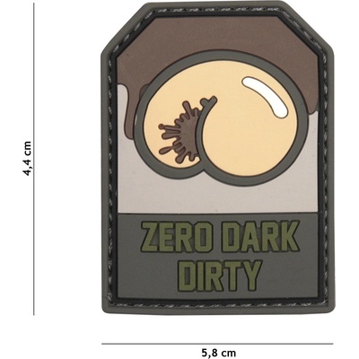 Gumová nášivka 101 Inc nápis Zero Dark Dirty - multicam