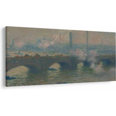 Obraz - Claude Monet, Waterloo Bridge, Gray Day, reprodukcia, jednodielne 250x125 cm