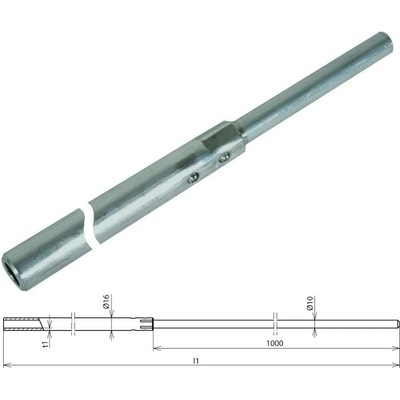 DEHN+SOHNE DEHN Rúrková zachytávacia tyč AlMgSi so zúžením 16/10 mm - RFS 16 10 1500 AL