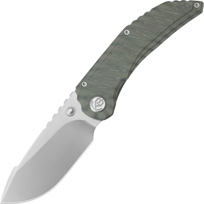 KB Knives Snorri Silver Bead Blast M390 Blade Flame Ano Titanium KB388B