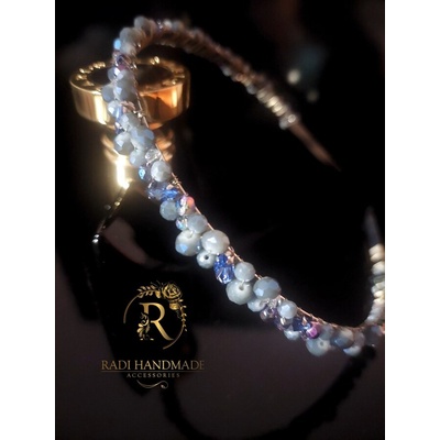 Radi handmade Елегантна диадема със сини кристали и камъни (894)
