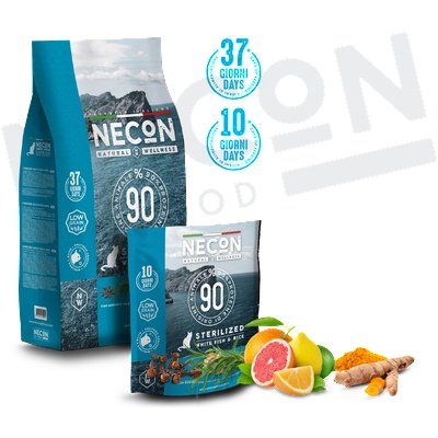 NECON Супер премиум храна за кастрирани котки - бяла риба и ориз