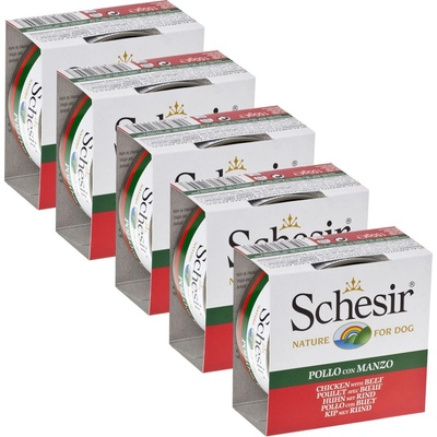 Schesir Счесир куче пиле и говеждо в желе 5 x 150 г