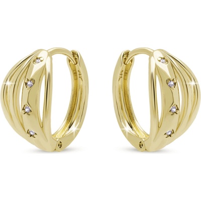 Biju Elegantní náušnice se zirkony a 14k zlacením 3705 1003705