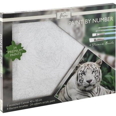 Malování podle čísel na plátno 40 x 50 cm Bílý tygr
