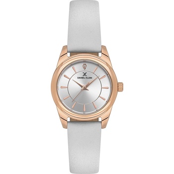 Daniel Klein DK. 1.13930-5 Дамски часовник, бял- Сив циферблат, Каишка от естествена кожа