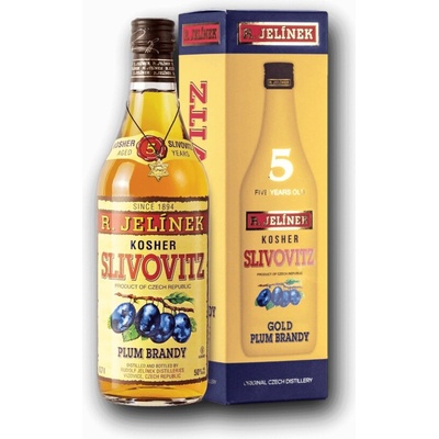 R. Jelínek Slivovitz 5y Kosher Zlatá 50% 0,7 l (kartón)