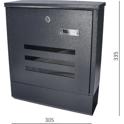 Kovoinox Poštovní schránka (305x335x96mm, hrúbka 0.6mm), max. formát listu: A4, antracitová – Hledejceny.cz