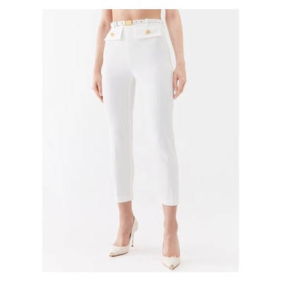 Elisabetta Franchi Текстилни панталони PA-080-32E2-V350 Бял Slim Fit (PA-080-32E2-V350)