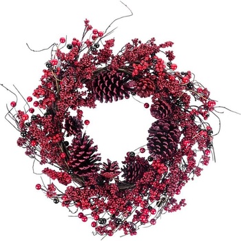 MagicHome Veniec z prútia čečina červený 60 x 60 x 15 cm