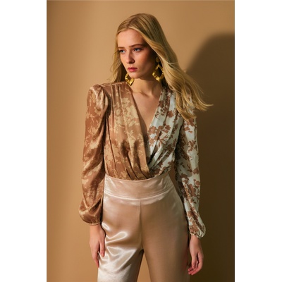 Base Дамско боди с десен - Екрю-Визон #367669 (367669_Екрю)