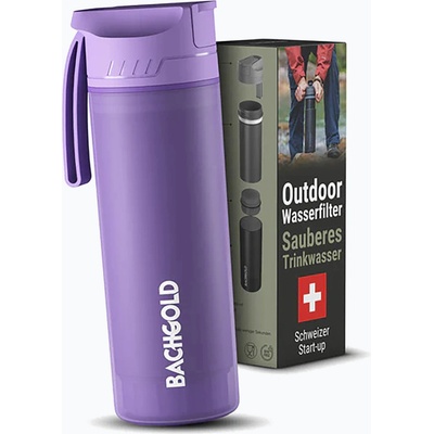 Bachgold Туристическа бутилка с филтър Bachgold Selfpress Waterfilter 500 ml lilac