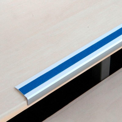 Protiskluzová schodová lišta, Aluminium m2, univerzální, modrá, š 1000 mm, síla materiálu 4 mm