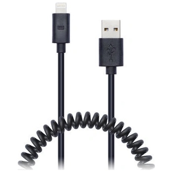 Connect IT CI-682 Lightning - USB spirálový flexibilní, 1,2m, černý