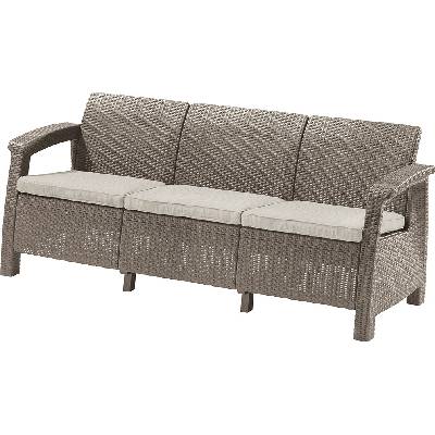 ALLIBERT CORFU LOVE SEAT MAX cappuccino/svetlo béžová (258978) - pohovka k záhradnému nábytku