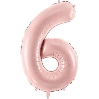 Party Deco Фолиев Балон Цифра, Светло Розово - 72 см - 6 (fb230p-6-081j)