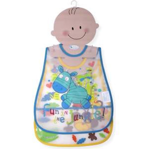 Interbaby Бебешки лигавници Interbaby - 2 броя, 42 x 44 cm, за момчета (00281) - baby