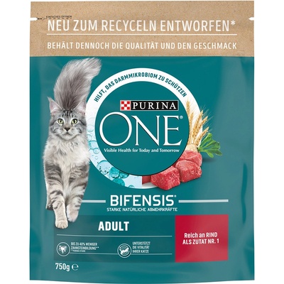 Purina ONE Adult hovädzie a celozrnné obilniny 6 x 750 g