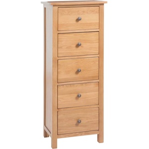 vidaXL Висок шкаф с чекмеджета, 45x32x110 см, дъбов масив (329924)