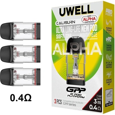 Uwell Caliburn GPP Alpha Pod 3 ml 0,4 ohm 3 ks