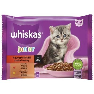 Whiskas Junior kuracie a hovädzie v šťave 4 x 85 g