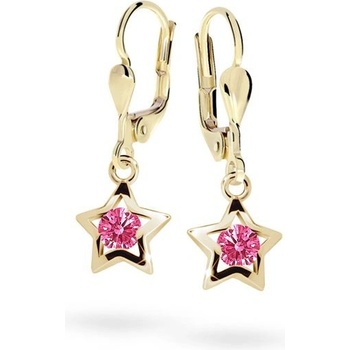 Danfil detské náušnice hviezdičky C1942 zo žltého zlata tcf red klapka