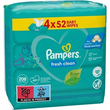 Pampers Fresh Clean vlhčené ubrousky pro děti 4 x 52 ks