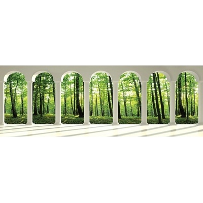 Preinterier FT4066 Fototapeta na stenu Zelený les - výhľad vlies 620cm x 219cm
