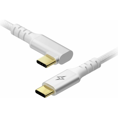 AlzaPower APW-CBTC2002A9S 90AluCore USB-C to USB-C 2.0, 100 W, 2m, stříbrný