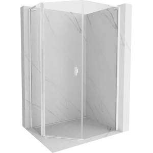 Mexen Mist L петостенна асиметрична душ кабина с подвижна врата 80 x 90 см, (8A8L-080-090-20-00)