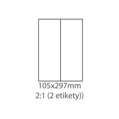 etikety ECODATA Samolepiace 105x297 univerzálne biele 2ks/A4 (100 listov A4/bal.) ECO-10529700