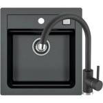 Alveus Композитна кухненска мивка Alveus Atrox 20 черна 47x50 см и смесител Kati (1131990+1129177)