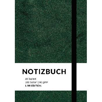 Notizbuch A4 kariert - 100 Seiten Soft Cover grün - FSC Papier | Notebook A4